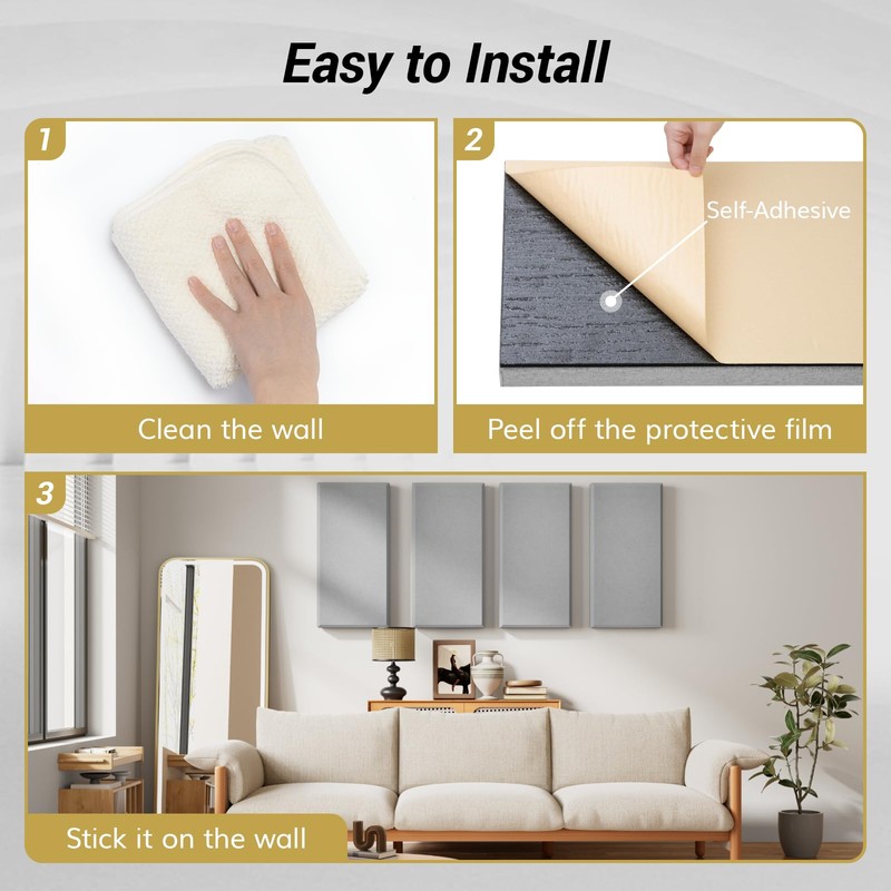 TONOR 4 PCS Large Acoustic Panel, 23.6″ * 11.8″ *
