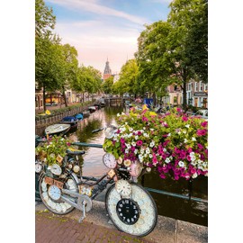Ravensburger Puzzle 12000780 Bicycle and Flowers in Amsterdam 1000 Pieces Puzzle for Adults from 14 Years