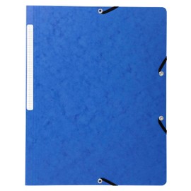 Exacompta - Ref 55412E - Elasticated Folders - Suitable for Storing A4 Documents, 355gsm Glossy Card, Spine Label, Expandable for Additional Documents - Blue (Pack of 10)