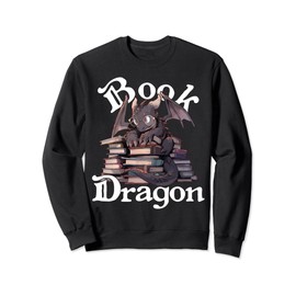 Book Dragon Book Lover Bookworm Funny Book Reader Librarian Sweatshirt