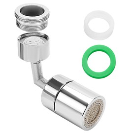 YIXISI 720° Swivel Faucet Aerator Male Thread, Rotating Kitchen Bubble Tap Head with Male Thread Adapter & Gaskets, Dual Function Bathroom Faucet for Kitchen Bathroom