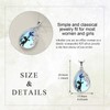 KQF Cat Necklace for Women 925 Sterling Silver Flower Moonstone