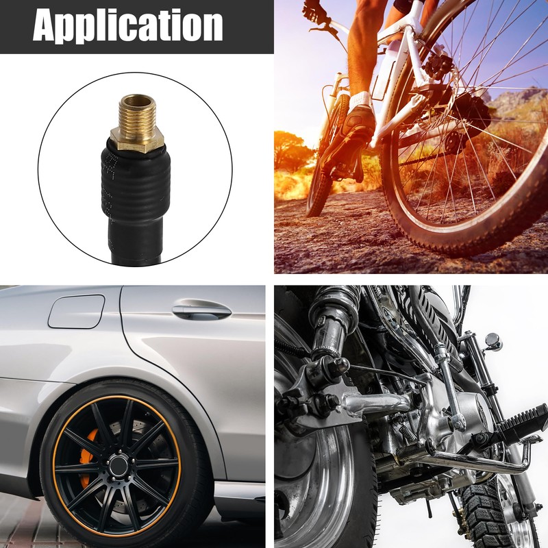 X AUTOHAUX 40cm 16" Auto Tire Air Inflator Hose Adapter