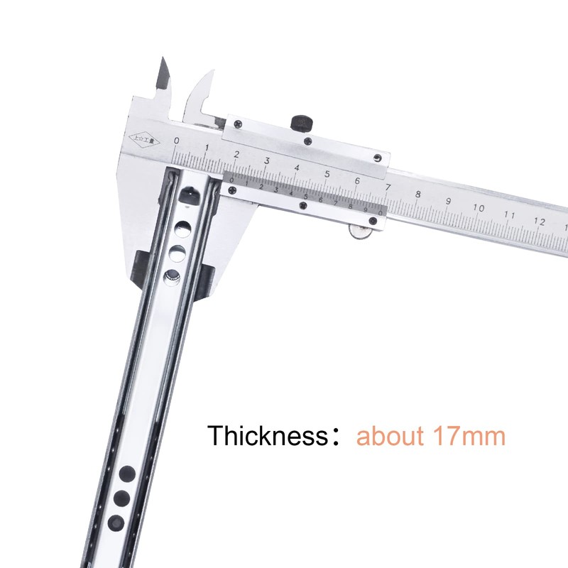 1 Pair of Drawer Runners, Partial Extension with Wheels, Drawer