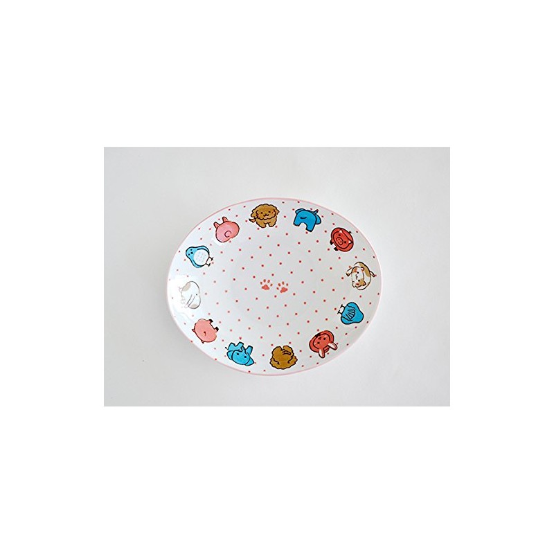 te-buruuxeai-suto Oval Plate Animal Love Girls Plate