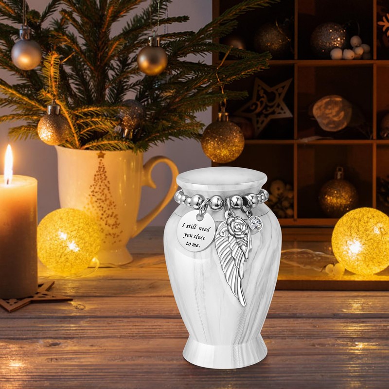 Memorials Small Urns for Human Ashes Keepsake with Case Aluminum