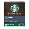 Starbucks by Nespresso Vertuo, Dark Roast Espresso, 50-count Espresso Pods,