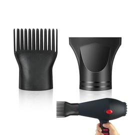 YAFIYGI 2 Pcs Universal Blow Dryer Comb Attachment Set Black Plastic Hair Concentrator Diffuser Nozzle Replacement Hair Dryer Attachments for Salon and Home Use Hair Dryer Nozzle