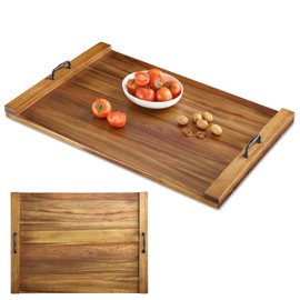 Acacia Wood Noodle Board Stove Cover 30x22 Inch, Wooden Stove Top Cover with Dual Handles, Large Cutting Board Butcher Block for Electric & Gas Stovetop