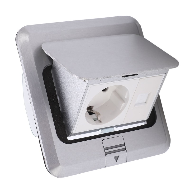 Floor Socket Waterproof Good Sealing Embedded Safe Practical Silver Bounce