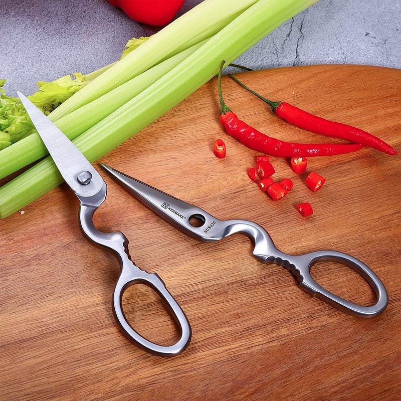 KEEMAKE Kitchen Scissors, All Stainless Steel, Kitchen Scissors, Disassemble, Dishwasher