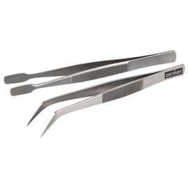 Zenker Decorative Set of 2 Serving and Decorating Tweezers 2-Piece Stainless Steel Silver 11 and 12 cm 2 Units