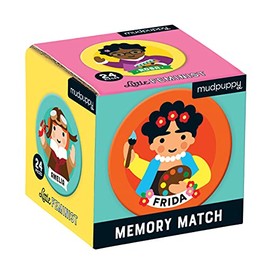 Mudpuppy Little Feminist - Mini juego de memoria de coincidencia, 24 piezas (12 pares), a partir de 3 años, desarrollar coincidencias, memoria visual,