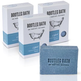 BOOTLEG BATH Natural Exfoliating Bar Soap- Highball Scrub Bar, Natural Menthol with Pumice Sand, Natural Body Soap for Men and Women, Eco Friendly, Cruelty Free, Made in USA, 4.4 oz Each Bar
