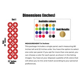 Mid Century Modern Groovy Starbursts in Large Circles Wall Decals | 80" x 22" Peel and Stick Wall Decor