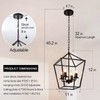 KPIBEST Black Pendant Light Fixture 4-Light Farmhouse Lantern Pendant Light