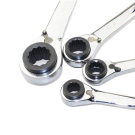 TOOLSTAR Ring Ratcheting Wrench 4 in 1 Reversible Ratchet Multipurpose Ratchet Combination Wrench Tool (1pc, 8x10-12x14mm)