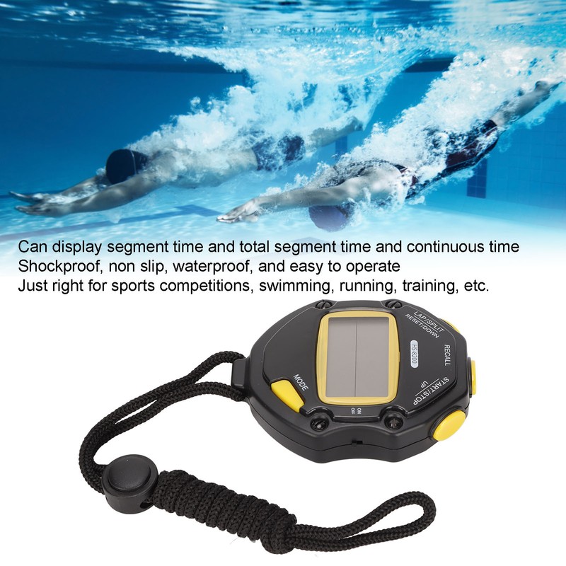 Electronic Stopwatch 2 Line Display 20 Lap Memory Digital Sports