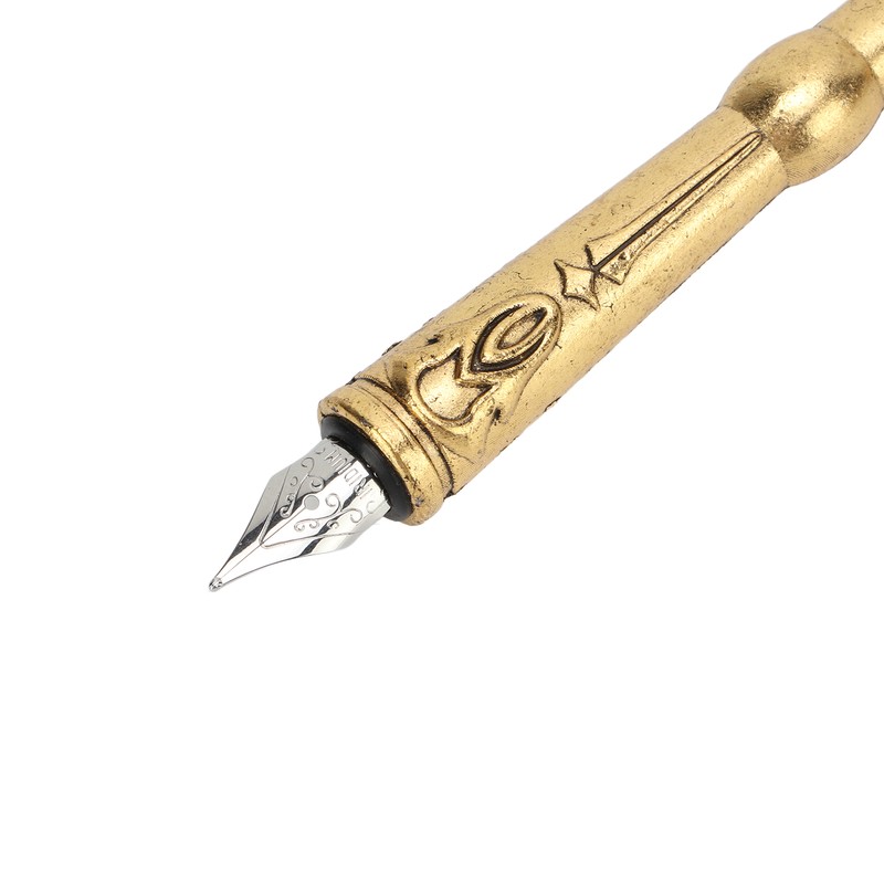 Feather Pen Retro British Style Sprinkled Gold Feather Business Fire