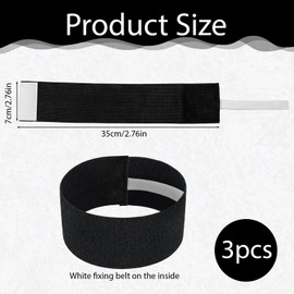 Tweruna 3 PCS Black Armbands, 2.8×13.8 Inch Black Arm Band, Elastic Captain Arm Bands for Football Basketball Volleyball, Adjustable Mourning Band for Funeral