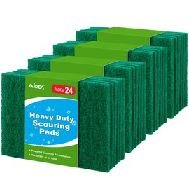 AIDEA Heavy Duty Scouring Pads, Dish Scrubber Pads for Household and Kitchen, Multipurpose Scour Pads for Cleaning, 24 Pack, 5.5in*3.5in