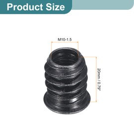 sourcing map 20Pcs Threaded Inserts, M10-1.5x20 Zinc Plated Carbon Steel Hex Socket Drive Screw-in Nut Threaded Inserts for Wood Working Tool and Accessories