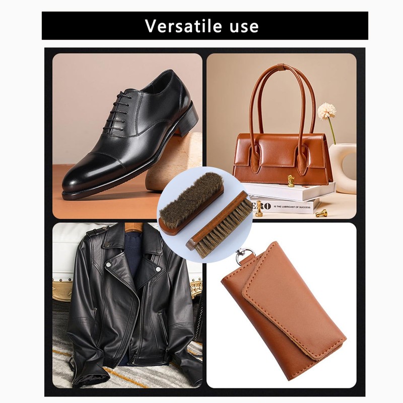 QIANSSE Premium Horsehair Leather Brush