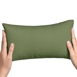 LeoreHu Mini Pillow 11x7 Machine Wash Small Pillow Plain Nappel Pillow for Toddlers Kids Dogs Travel (Olive Green)