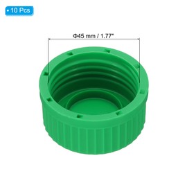 PATIKIL 10 Pcs GL45 Screw Caps, 45mm Polypropylene Cover Seal Screw Cap Thread Media Bottles for GL45 Media Bottles Glass, Green