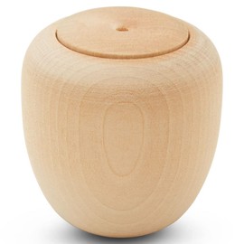 Apple Wood Trinket Box 2-1/2-inch x 2-1/2-inch, Pack of 1 Wood Boxes with Lids, Paintable Wood Crafts for Party Decor, by Woodpeckers