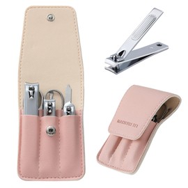Nail Clippers Set for Women Gift 6 Pcs Case Nail Clippers Christmas Stocking Stuffer for Adults (Pink)