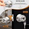 Probrico 4 Pack Keyed Alike Entry Door knobs in Brushed