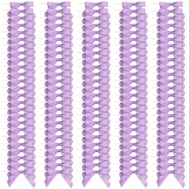 Satin Twist Tie Bows, Purple Bow (3 In, 100 Pack)