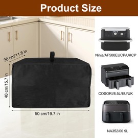 Dust Cover for Hot Air Fryer, 50 x 40 x 30 cm, Heat-Resistant, Waterproof Dust Cover for Air Fryer, Dust Cover for Airfryer, 600D Oxford Fabric, Compatible with Ninja AF500EUCP/AF400EUCP