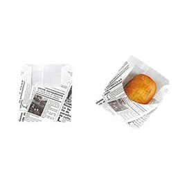Endoshoji WPV4401 Oilproof Paper Bags, European Half Moon, White, 3.5 x 4.3 x 3.4 inches (90 x 110 x 85 x 35 mm), Made in Japan, Set of 100