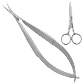 Cuticle Scissors,Nail Scissors Curved,Cuticle Scissors Professional,Extra Fine Curved Nail Scissors with 1Pcs Small Scissors Precise Pointed Tip Grooming Kit for Eyebrow Eyelash Finger Toe Nail Care