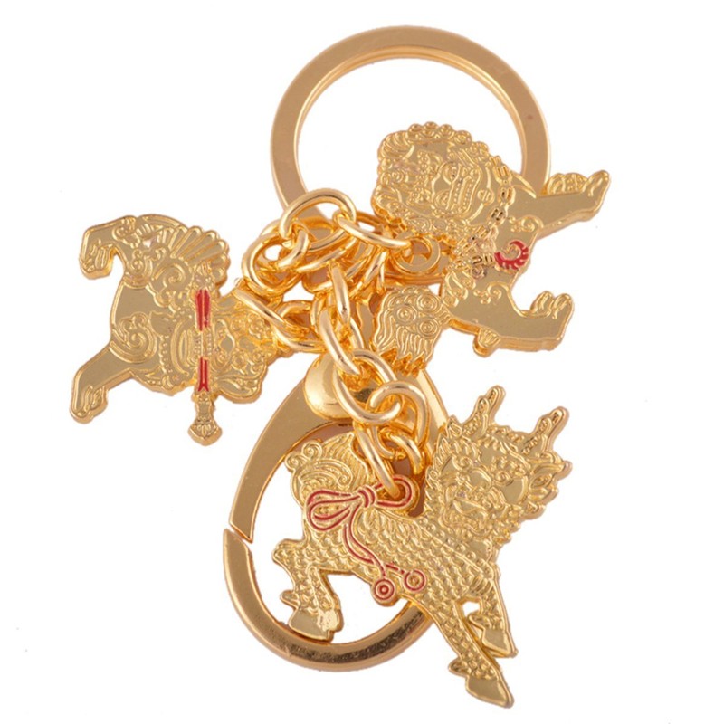 Feng Shui Three Celestial Guardians W Sword, Lasso,hook Key Ring