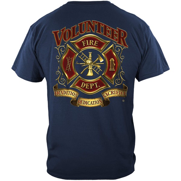 Erazor Bits Volunteer Firefighting Shirt Fire Fighter Tshirt Tradition Sacrifice Dedication Navy