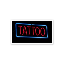 Artsy Canvas Tattoo Vintage Neon Sign Photography Printed on Poster Paper. Comes Ready to pin to Your Wall in Minutes.