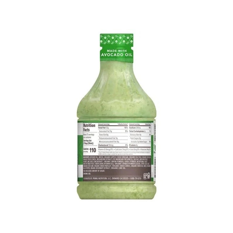 Primal Kitchen Avocado Lime Dressing, 31 Ounce