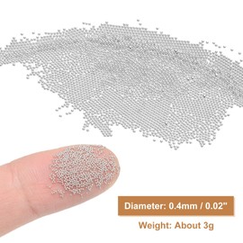 sourcing map Nail Art Beads 0.02" (0.4mm) Mini Metal 3D Caviar Nails Beads Ball Bubble Bead with Storage Box for Nail Art DIY Craft Decoration, Silver Tone