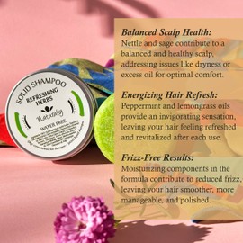 Water-Free Solid Shampoo Bar with Shea Butter, Olive Oil, and Aromatic Herbs | Revitalize Hair Naturally