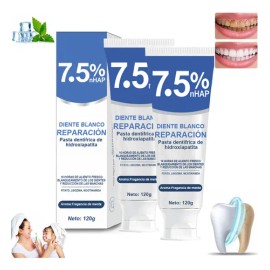 2×Pasta Dientes Blanqueadora Con Hidroxiapatita Prevenir las caries Fortalecer el esmalte dental Blanqueadora Aliento Fresco Pasta Denta