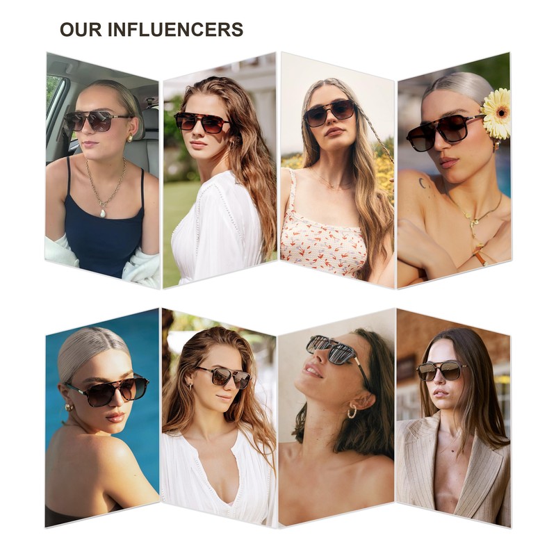 SOJOS Retro Aviator Sunglasses Womens Mens,Trendy Rectangle Shades SJ2202 |
