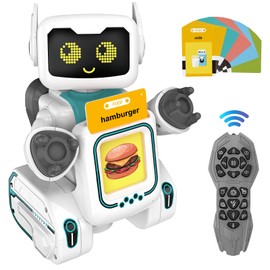 Robot Toy for Kids, Educational Interactive Remote Control Robot Toy with Talking Flash Cards, Walks, Sings Dances, Sight Words Flash Cards Kindergarten Robot Toy Perfect Learning Gift for Boys, Girls