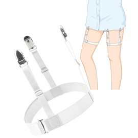Okima Shirt Garter, Japanese Brand, Shirt Slip Prevention, Unisex, Left and Right Set of 2, For Business, Parties, or Just Clothes, white