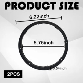 GutGiel 2PCS 6.5" Speaker Spacer, Car Stereo Subwoofer Speaker Adapter for Enhance Sound Quality, Universal Car Door Speakers Gasket Mounting Ring Bracket for Auto Audio System, Boats, Trucks, RV