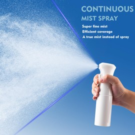 HPPFFY Continuous Spray Bottle for Hair, 1Pack Whole White 6.8oz Mister Spray Bottle, Hair Spray Bottles for Hairstyling, Cleaning, Plants, Pets, Salons & More