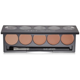 Cinema Secrets Ultimate Foundation 5-in1 Palette - Light-Med Pink-Beige Undertones, 500A series, Buildable Coverage, Long-Wear Matte Finish, Paraben-Free, Color Correct, Contour & Highlight