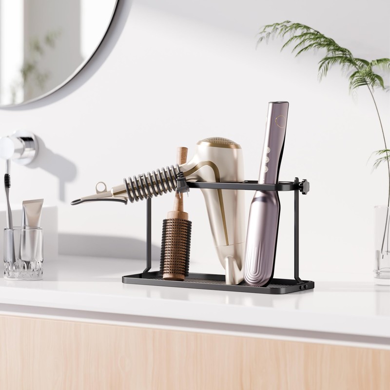 Josmimic Adjustable Height Hair Tool Organizer Holder - Adhesive Wall